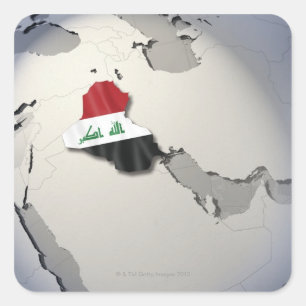 Sticker Carré Drapeau de l'Irak