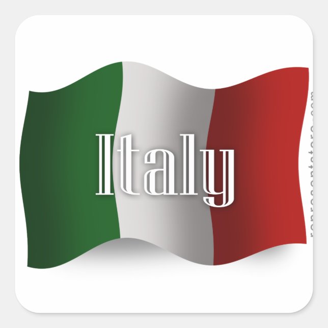 Sticker Carré Drapeau de l'Italie (Devant)