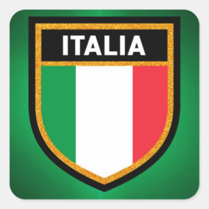 Sticker Carré Drapeau de l'Italie