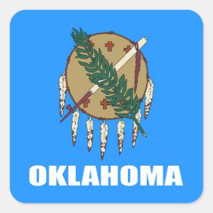 Sticker Carré Drapeau de l'Oklahoma 