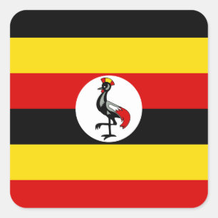Sticker Carré Drapeau de l'Ouganda