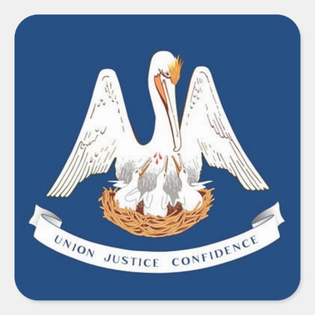 Sticker Carré Drapeau de Louisiane (Devant)