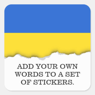 Sticker Carré Drapeau de l'Ukraine