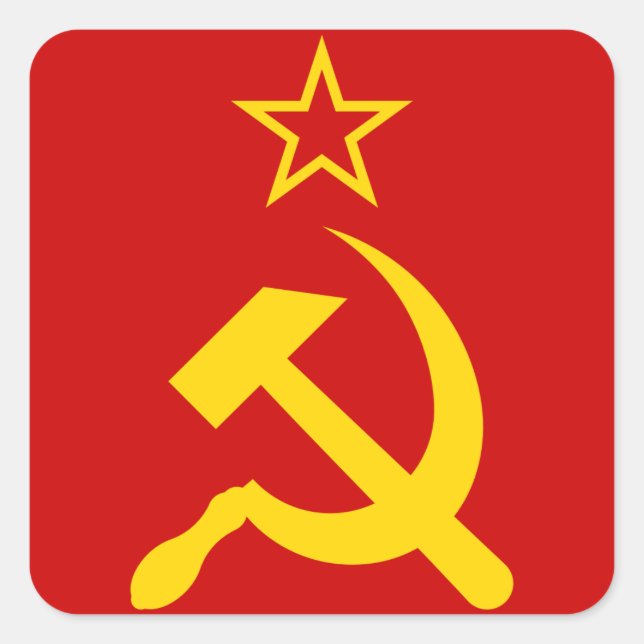 Sticker Carré Drapeau de l'URSS - Drapeau de l'Union soviétique (Devant)