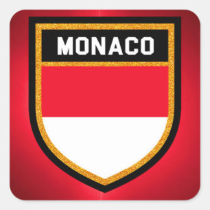 Sticker Carré Drapeau de Monaco
