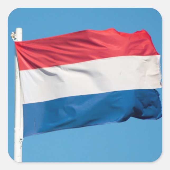 Sticker Carré Drapeau de Pays-Bas (Devant)