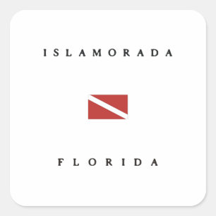Sticker Carré Drapeau de plongée Islamorada Florida