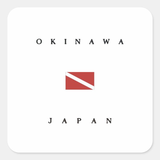 Sticker Carré Drapeau de plongée japonais Okinawa (Devant)