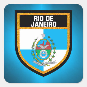 Sticker Carré Drapeau de Rio de Janeiro