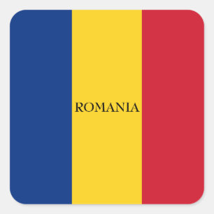 Sticker Carré Drapeau de Roumanie patriotique roumain