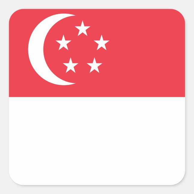 Sticker Carré Drapeau de Singapour (Devant)