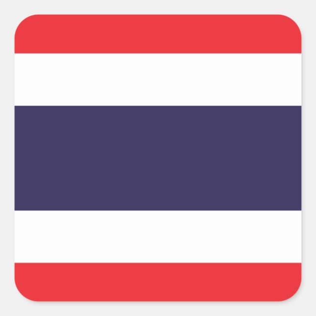 Sticker Carré Drapeau de Thaïlande (Devant)