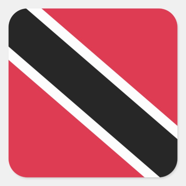 Sticker Carré Drapeau de Trinité-et-Tobago, Trinité-et-Tobago (Devant)