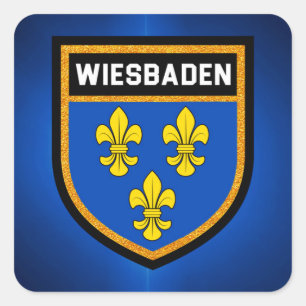 Sticker Carré Drapeau de Wiesbaden