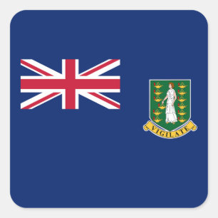 Sticker Carré Drapeau des îles Vierges britanniques