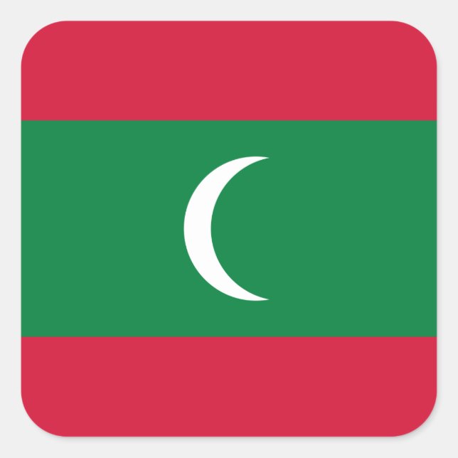 Sticker Carré Drapeau des Maldives (Devant)