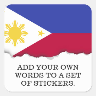 Sticker Carré Drapeau des Philippines