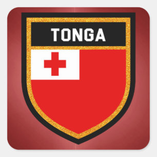 Sticker Carré Drapeau des Tonga