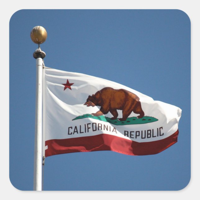 Sticker Carré Drapeau d'Etat de Californie Ciel bleu photo (Devant)