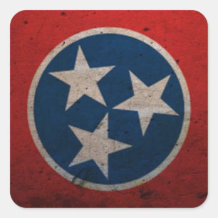 Sticker Carré Drapeau d'état du Tennessee