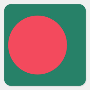 Sticker Carré Drapeau du Bangladesh