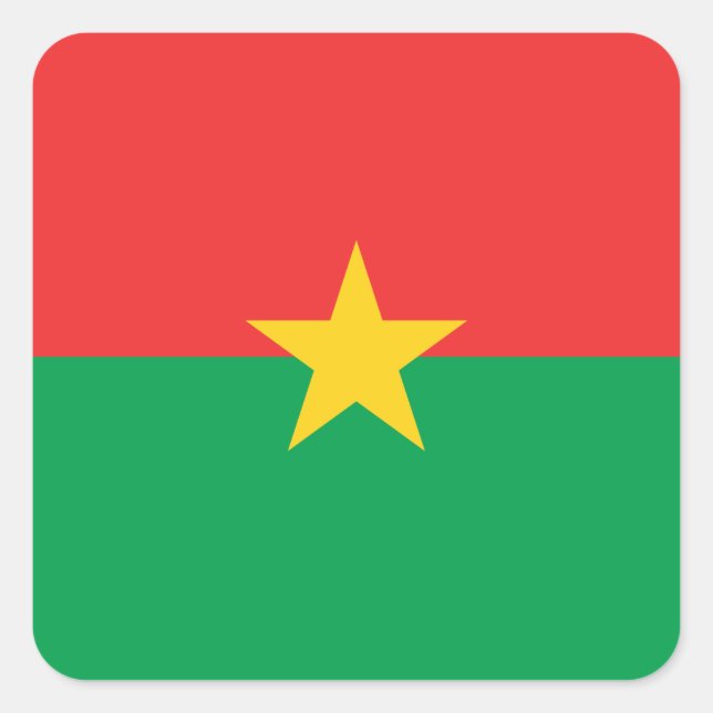 Sticker Carré Drapeau du Burkina Faso patriotique (Devant)