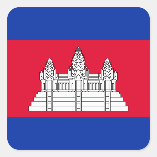 Sticker Carré Drapeau du Cambodge (Devant)