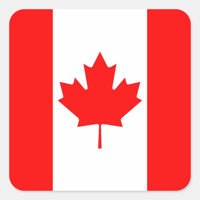 Sticker Carré Drapeau du Canada (Devant)