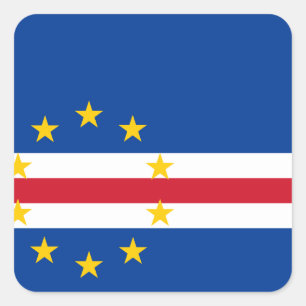 Sticker Carré Drapeau du Cap-Vert