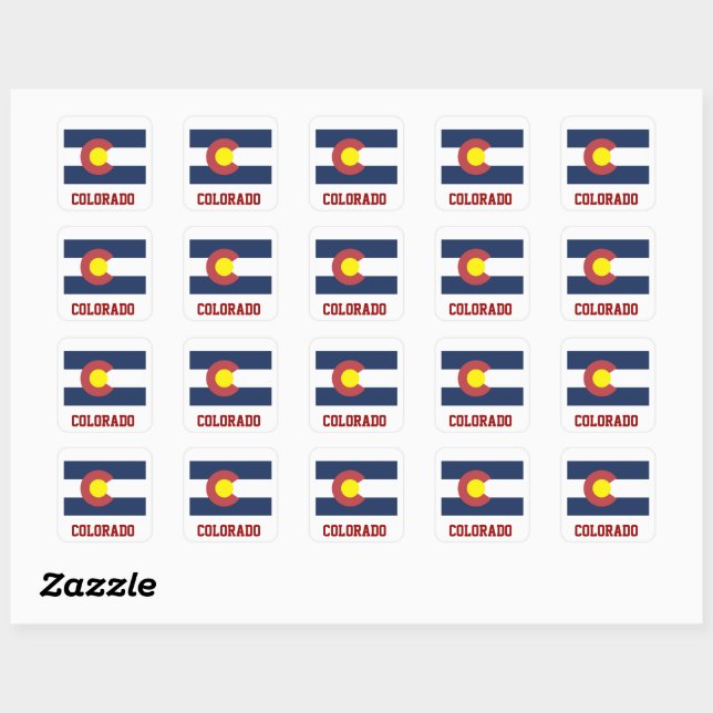 Sticker Carré Drapeau du Colorado (Feuille)