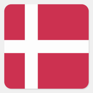 Sticker Carré Drapeau du Danemark