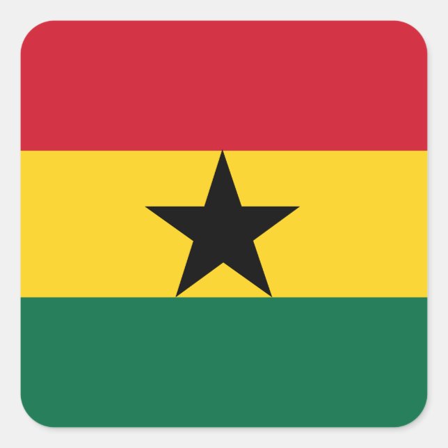 Sticker Carré Drapeau du Ghana (Devant)