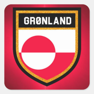 Sticker Carré Drapeau du Groenland
