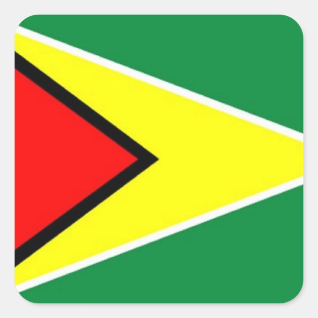 Sticker Carré Drapeau du Guyana (Devant)