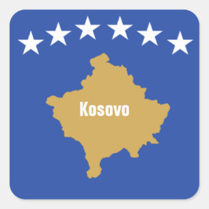 Sticker Carré Drapeau du Kosovo