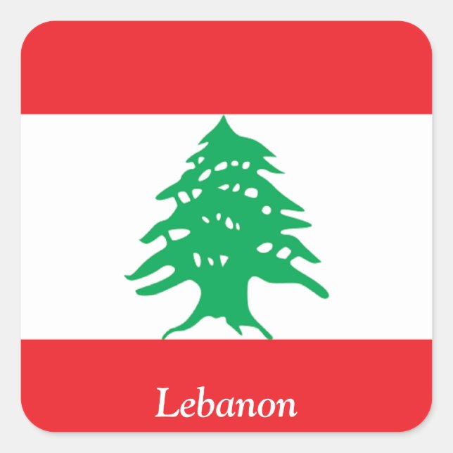 Sticker Carré Drapeau du Liban (Devant)