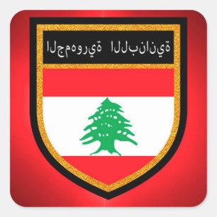 Sticker Carré Drapeau du Liban