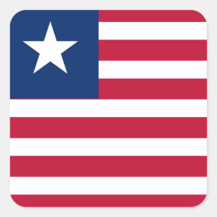 Sticker Carré Drapeau du Libéria