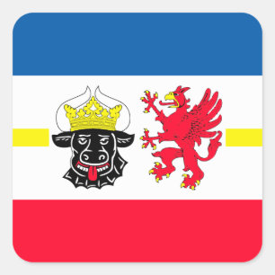 Sticker Carré Drapeau du Mecklembourg-Poméranie occidentale