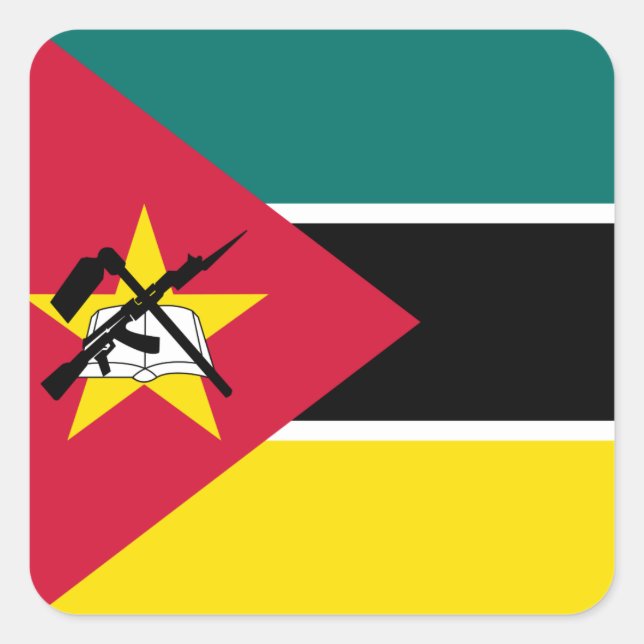Sticker Carré Drapeau du Mozambique (Devant)