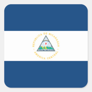 Sticker Carré Drapeau du Nicaragua