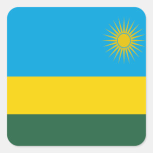 Sticker Carré Drapeau du Rwanda
