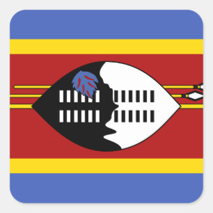 Sticker Carré Drapeau du Swaziland