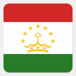 Sticker Carré Drapeau du Tadjikistan