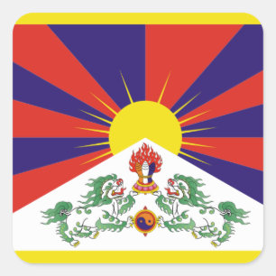 Sticker Carré Drapeau du Tibet