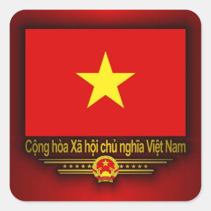 Sticker Carré Drapeau du Vietnam