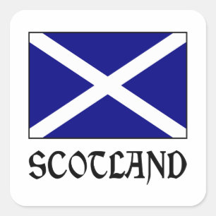 Sticker Carré Drapeau écossais et écossais