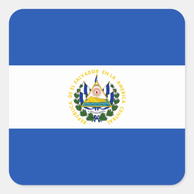 Sticker Carré Drapeau El Salvador (Devant)