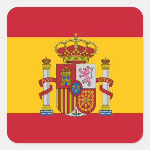 Sticker Carré Drapeau espagnol