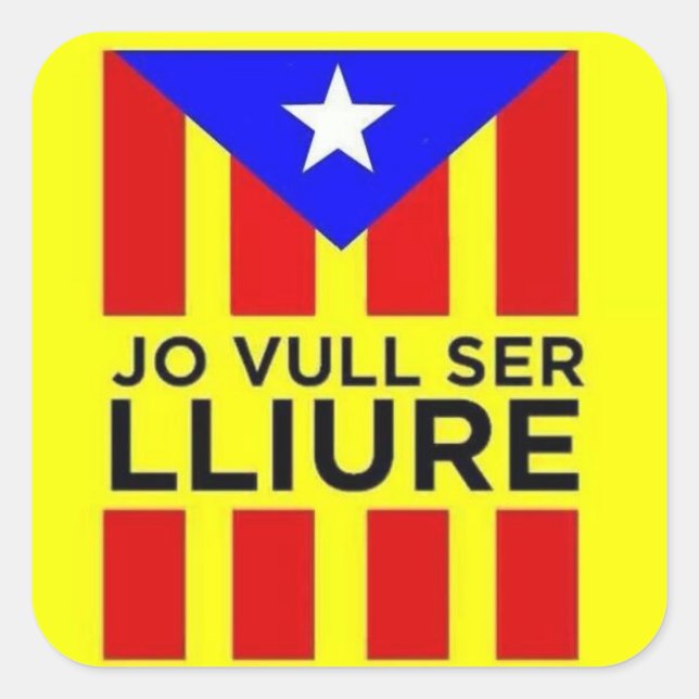 Sticker Carré Drapeau Estelada Catalanne (Devant)